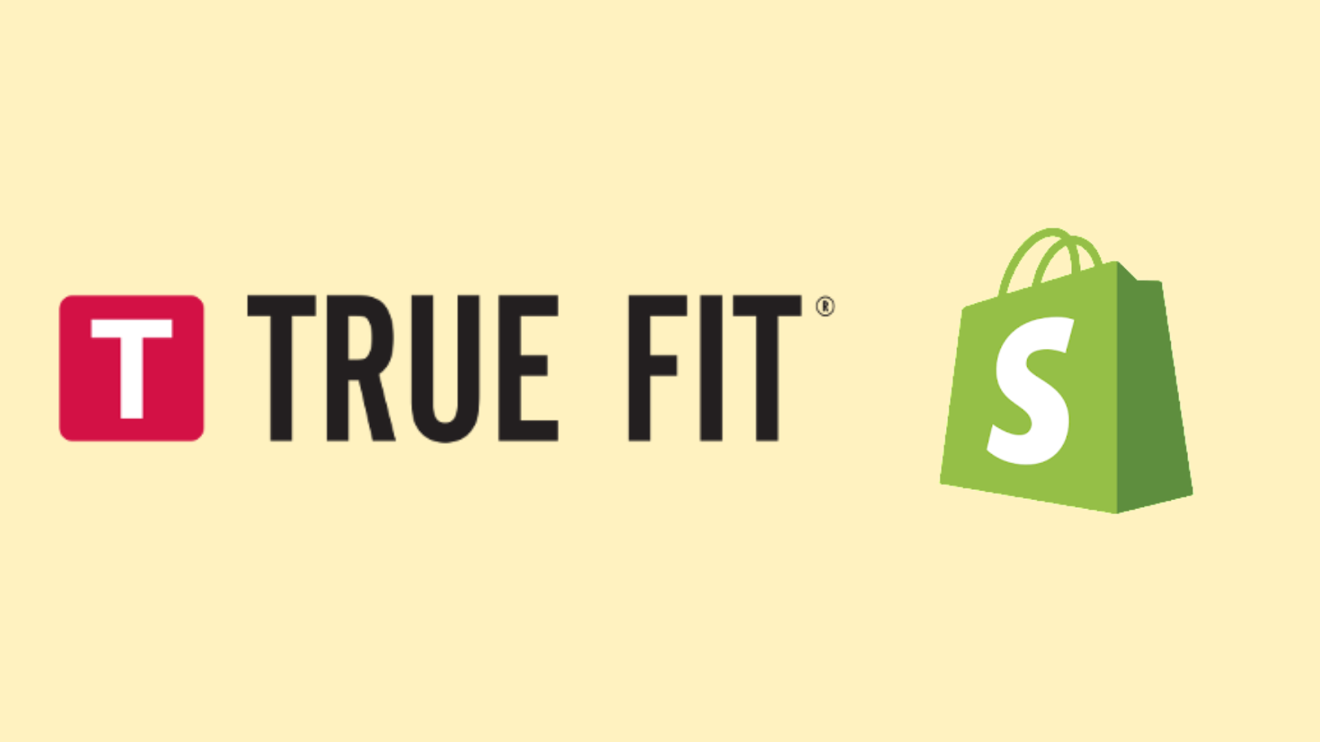 true fit and shopify logos, hinting at their latest collaboration in artificial intelligence integration