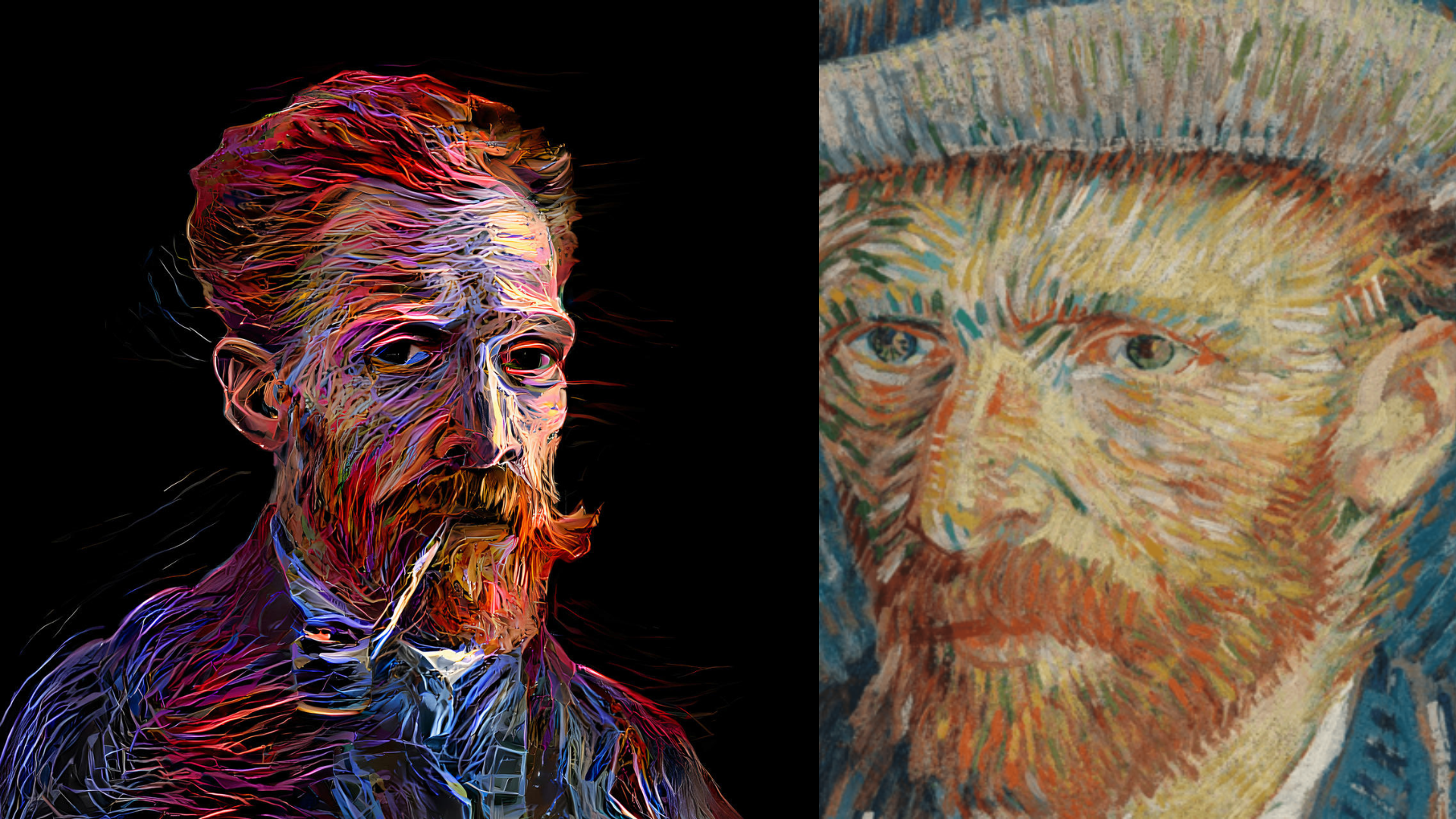 picture displaying NFT version of Van Gogh art that recently sold for millions