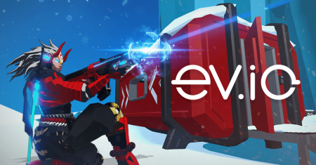 official poster for EV.IO game on Solana