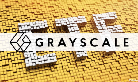 Grayscale logo above etf letters