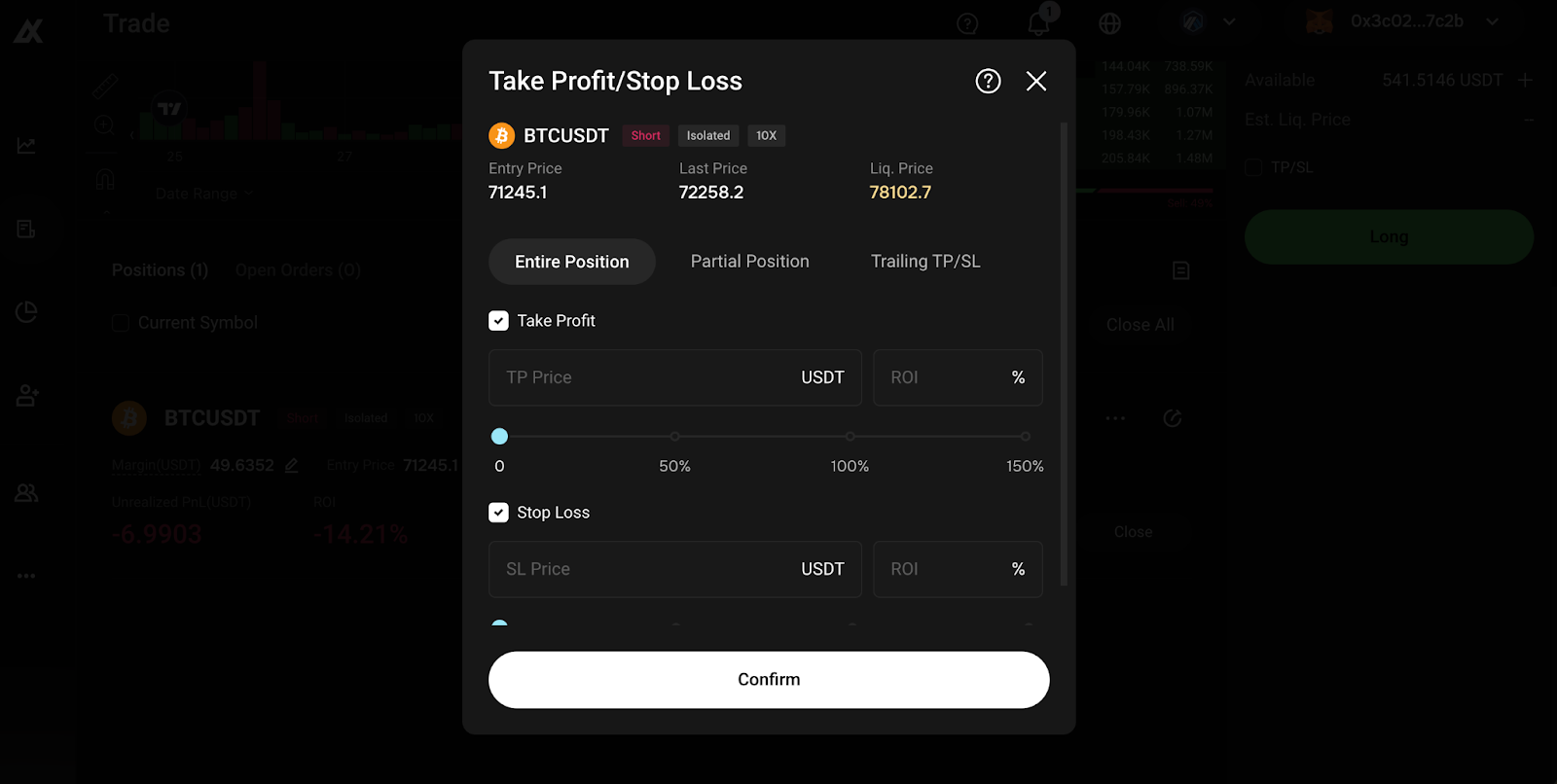 Take Profit/Stop Loss - Advanced Order Type of AlphaX