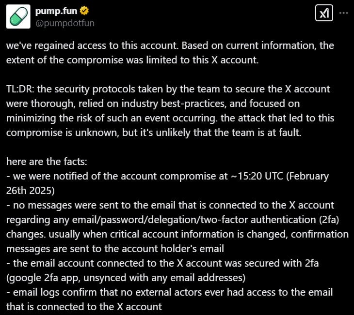 Pump Fun X Account Secured: Investigation and Security Measures Explained