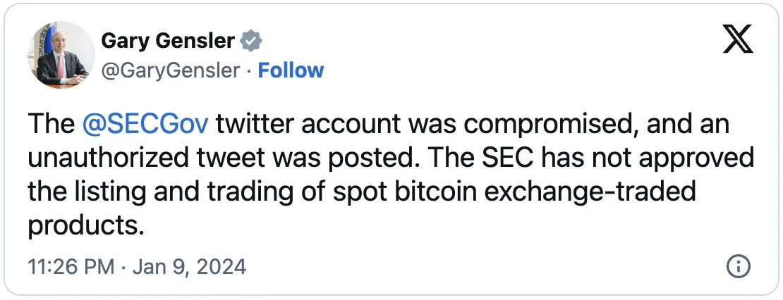SIM Swapping Attack on SEC Twitter Account