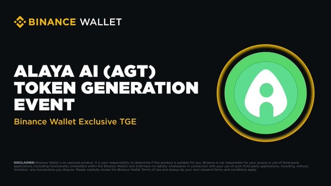 Binance Wallet to Host Alaya AI (AGT) TGE on PancakeSwap