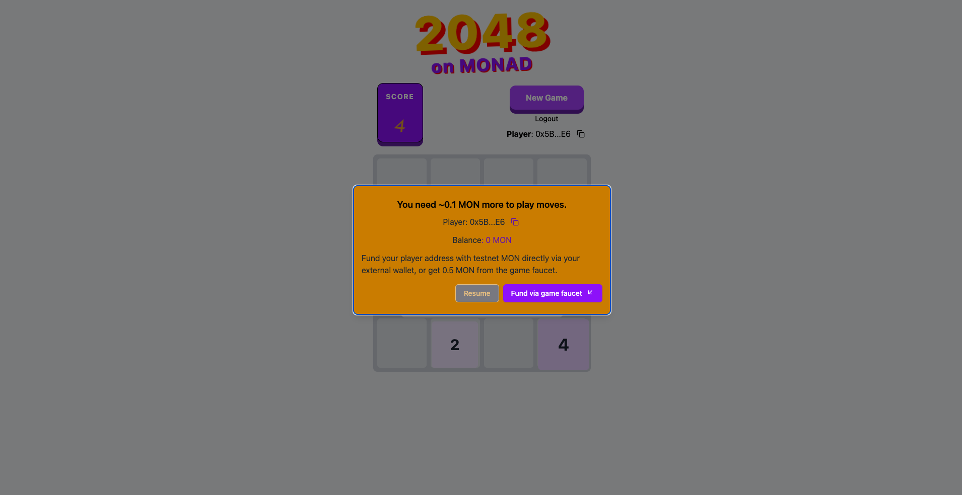 Step-by-Step Guide to Playing the 2048 Game on Monad Testnet