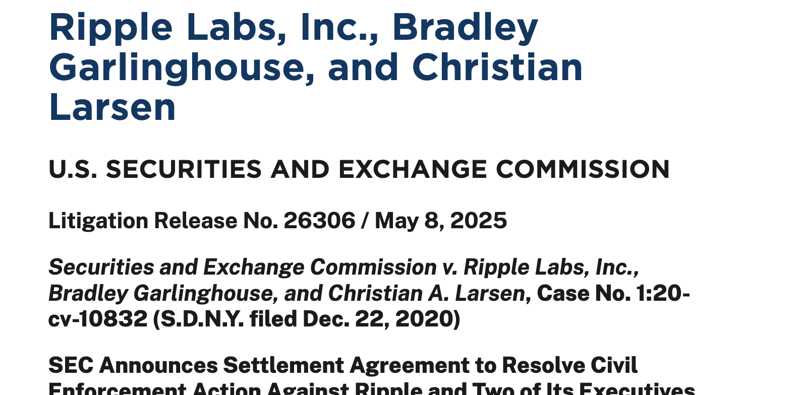 The SEC Lawsuit and Legal Clarity in 2025