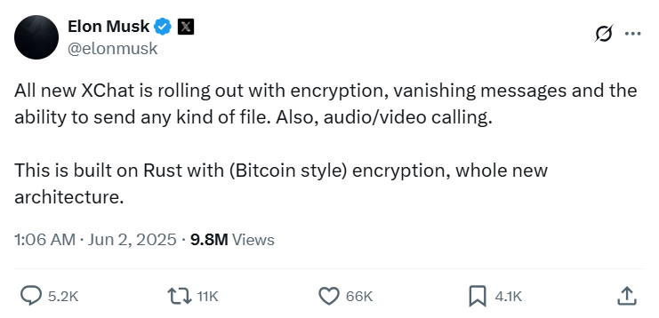 XChat Follows Encrypted Messaging Deactivation