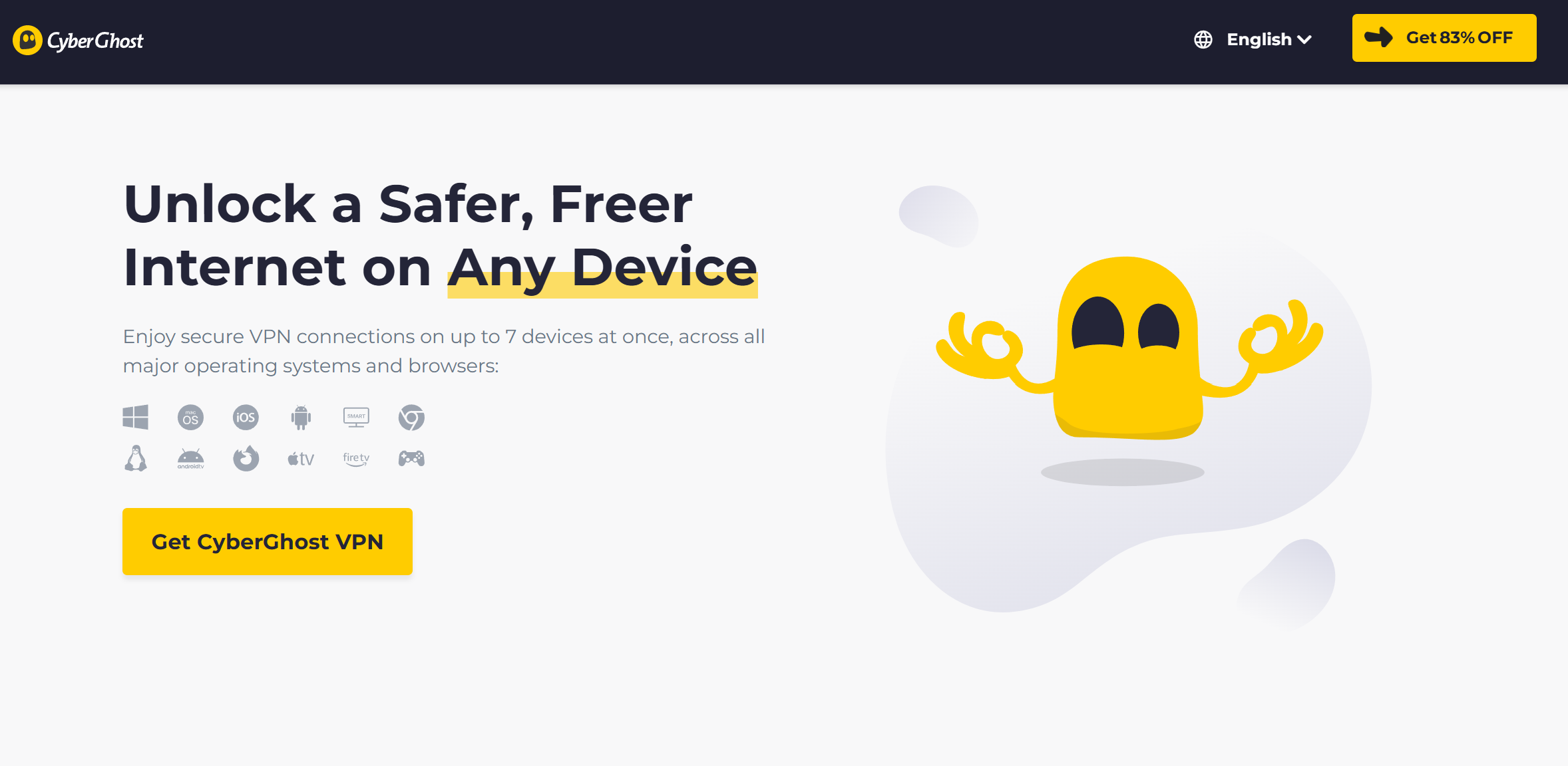 CyberGhost: Best crypto VPN for Anonymity