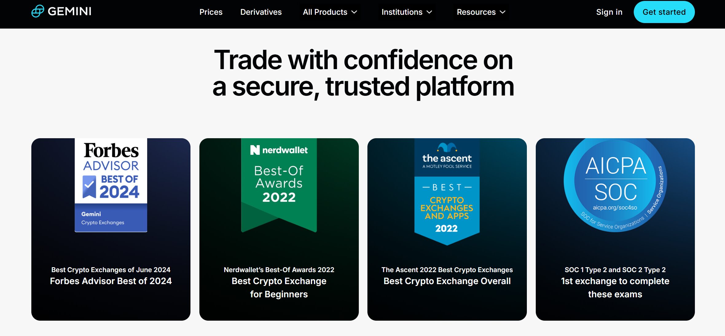 Gemini – Top cryptocurrency exchange for security